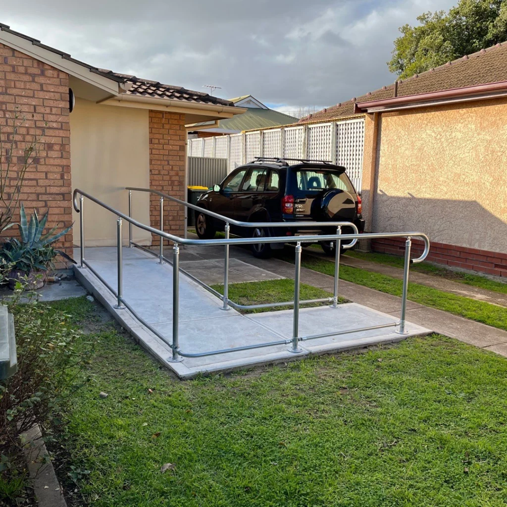 Hiline Home Modifications - Concrete ramp with rails