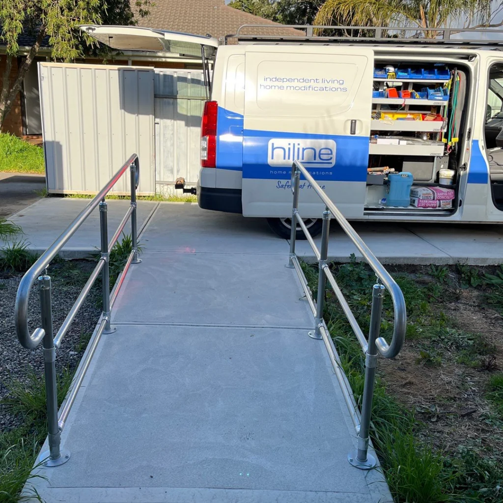 Hiline Home Modifications - Concrete path with rails