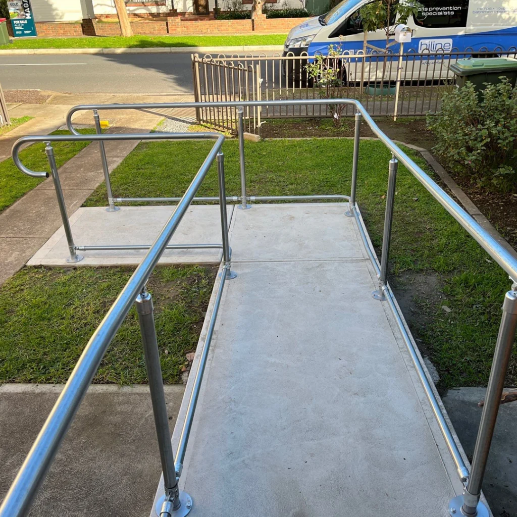 Hiline Home Modifications - Concrete ramp with rails